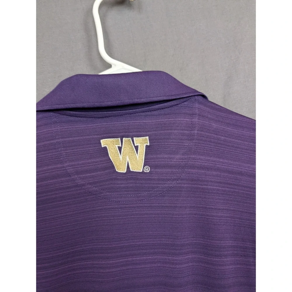 Mens‎ Champion Polo Shirt  Size XL Purple Gold Stripe Huskies